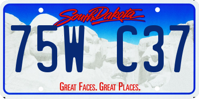 SD license plate 75WC37