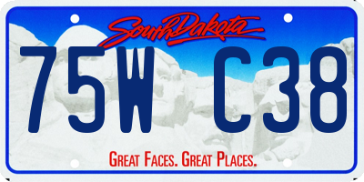 SD license plate 75WC38