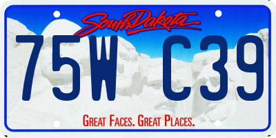 SD license plate 75WC39