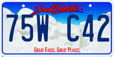 SD license plate 75WC42