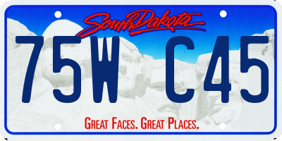 SD license plate 75WC45
