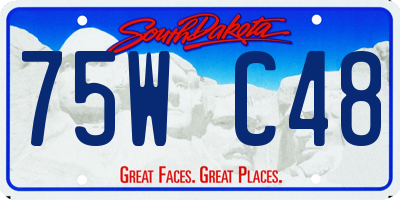 SD license plate 75WC48
