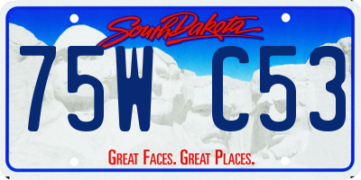 SD license plate 75WC53