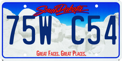 SD license plate 75WC54