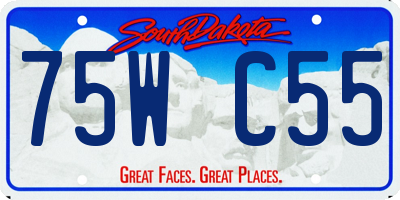 SD license plate 75WC55