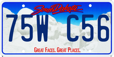 SD license plate 75WC56