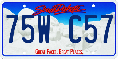 SD license plate 75WC57