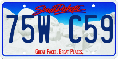 SD license plate 75WC59
