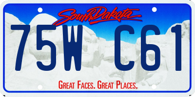 SD license plate 75WC61
