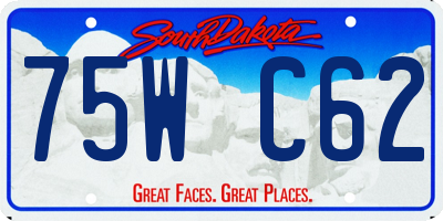 SD license plate 75WC62