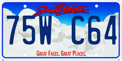 SD license plate 75WC64