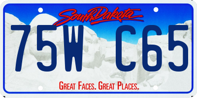 SD license plate 75WC65