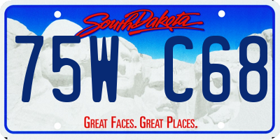 SD license plate 75WC68