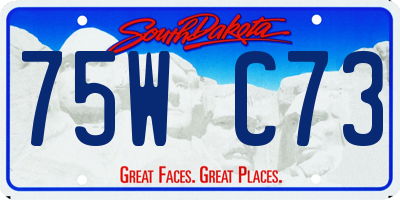 SD license plate 75WC73