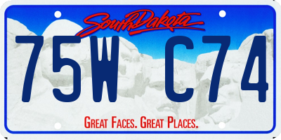 SD license plate 75WC74