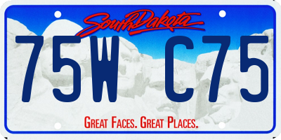 SD license plate 75WC75