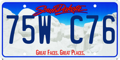 SD license plate 75WC76