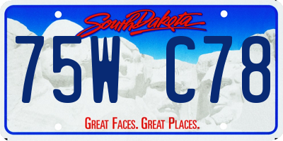 SD license plate 75WC78
