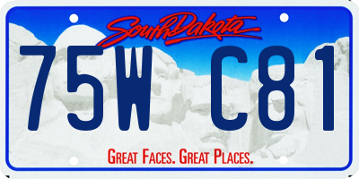 SD license plate 75WC81