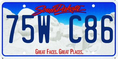 SD license plate 75WC86