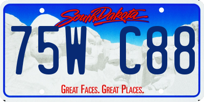 SD license plate 75WC88