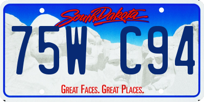 SD license plate 75WC94