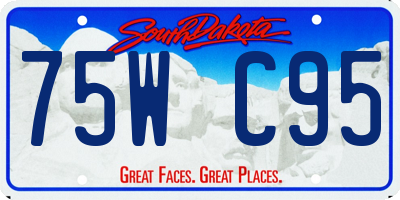 SD license plate 75WC95