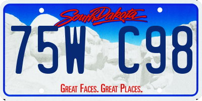 SD license plate 75WC98