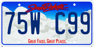 SD license plate 75WC99