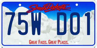 SD license plate 75WD01