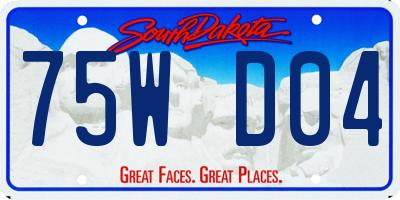 SD license plate 75WD04