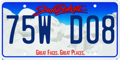 SD license plate 75WD08