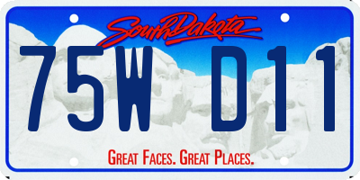 SD license plate 75WD11