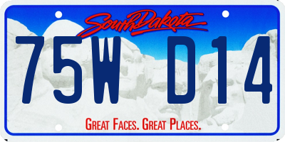 SD license plate 75WD14