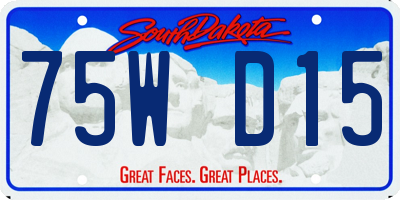SD license plate 75WD15