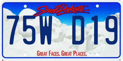 SD license plate 75WD19