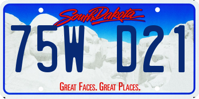 SD license plate 75WD21