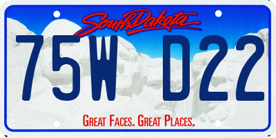 SD license plate 75WD22