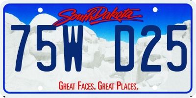 SD license plate 75WD25