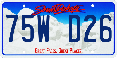 SD license plate 75WD26