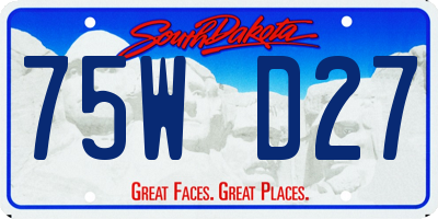 SD license plate 75WD27