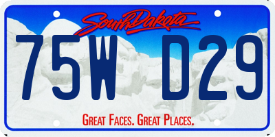 SD license plate 75WD29