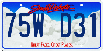 SD license plate 75WD31