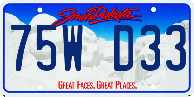 SD license plate 75WD33
