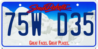 SD license plate 75WD35