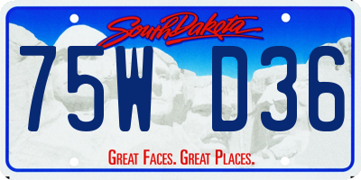 SD license plate 75WD36