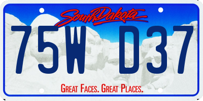 SD license plate 75WD37