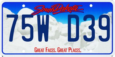 SD license plate 75WD39