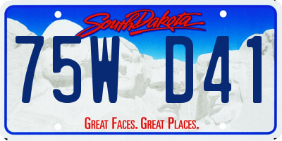 SD license plate 75WD41