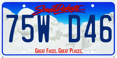 SD license plate 75WD46